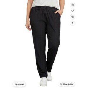 Turtle Bay Pants Blue Elastic Waist Straight Leg Womens XL